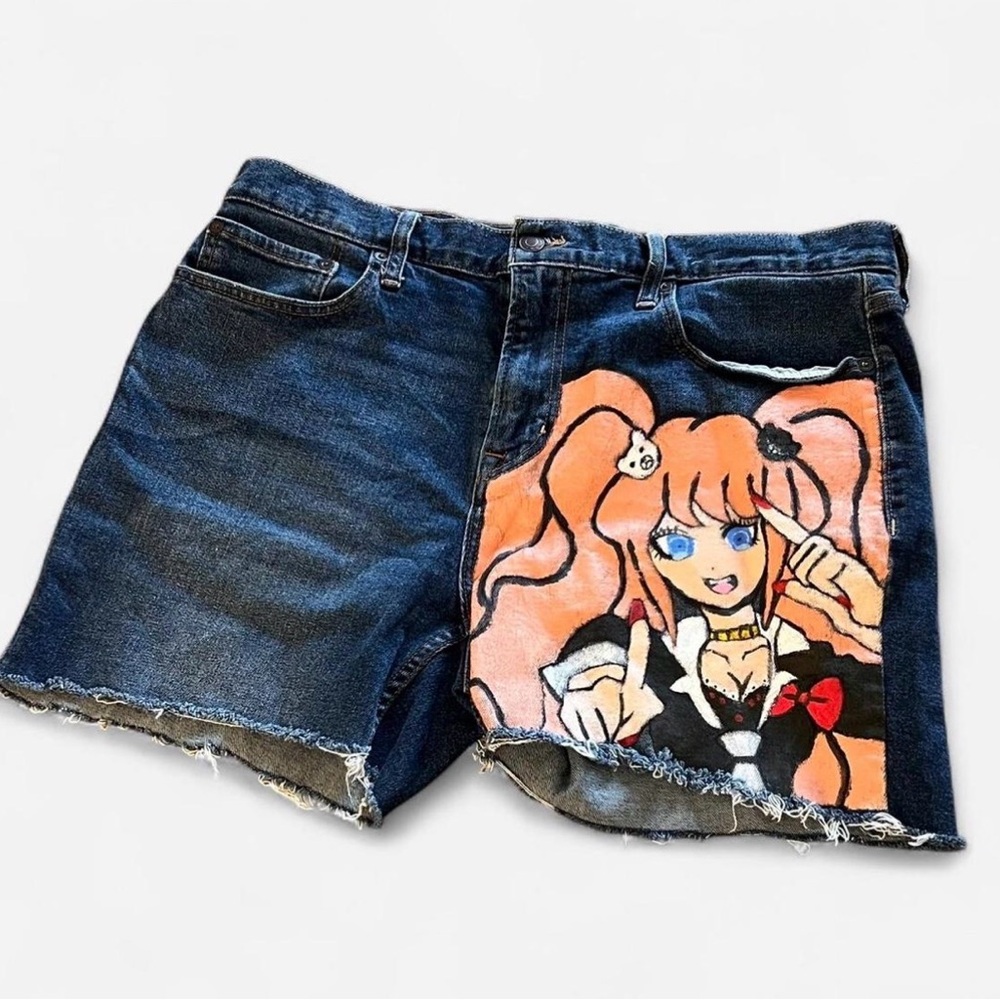 Old Navy Hand-Painted Sailor Moon Anime Denim‎ Shorts Size 34